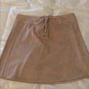 Suede mini skirt